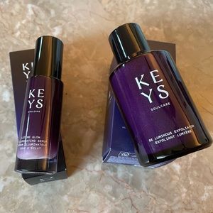 NIB Keys Soulcare Skincare Set Let Me Glow Illuminating Serum & Exfoliator